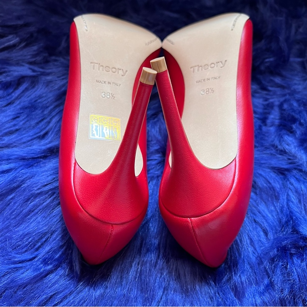 New! THEORY Demeura Nappa Leather Stiletto Pumps Heels - Picture 9 of 10